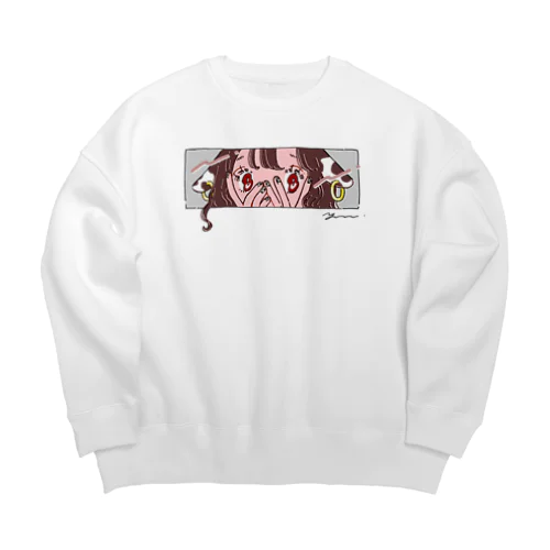 牛ガール Big Crew Neck Sweatshirt