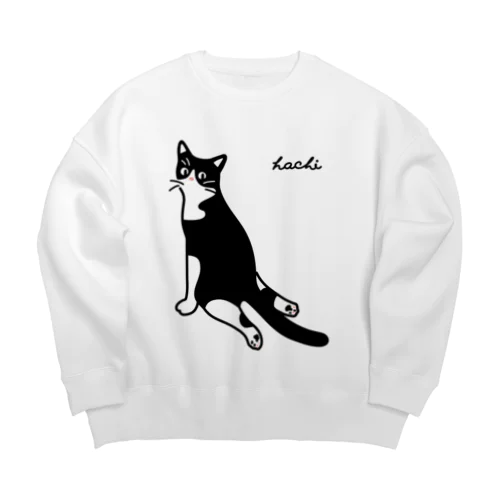 ハチワレ猫　ハチ Big 正面 ver. Big Crew Neck Sweatshirt