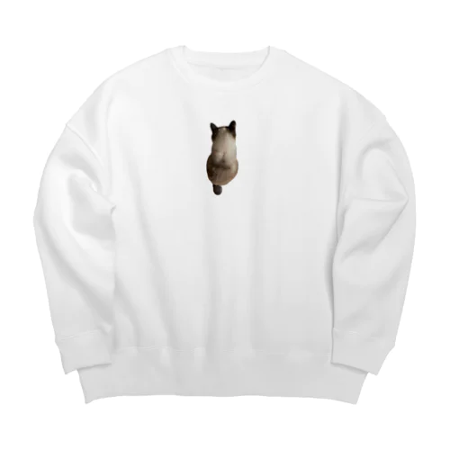 愛猫のまるさん Big Crew Neck Sweatshirt