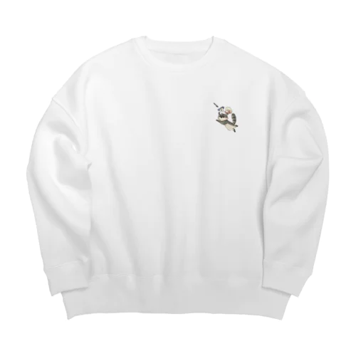 はたらくアライグマ Big Crew Neck Sweatshirt