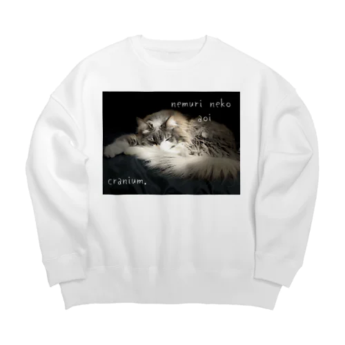 眠り猫あおい Big Crew Neck Sweatshirt