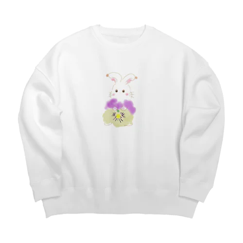 ビオラのドレスを着たウサギ Big Crew Neck Sweatshirt