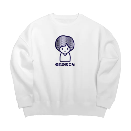 [0~Begin]吉原つなぎ柄ヘア Big Crew Neck Sweatshirt