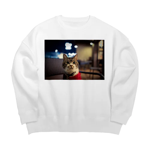 お目々まん丸リキちゃん Big Crew Neck Sweatshirt