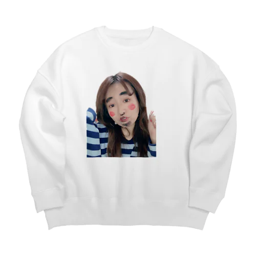 変顔おちび！ Big Crew Neck Sweatshirt