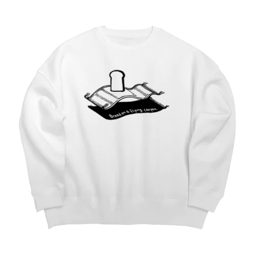 空飛ぶ絨毯に乗るパン Big Crew Neck Sweatshirt