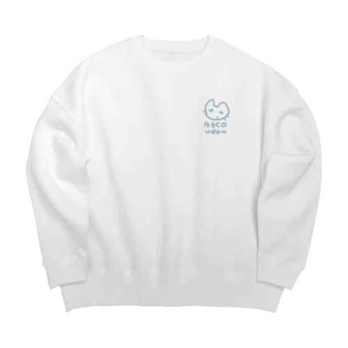 ねこうどん Big Crew Neck Sweatshirt