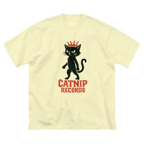 CATNIP RECORDS  王冠と黒猫♩（バックロゴもあります） Big T-Shirt