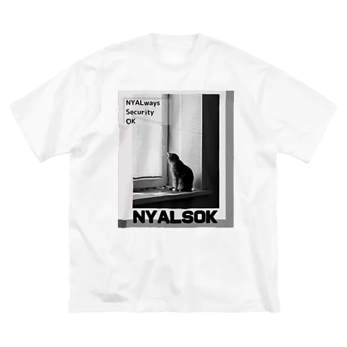 にゃるそっく🐈NYALSOK（モノトーン） Big T-Shirt