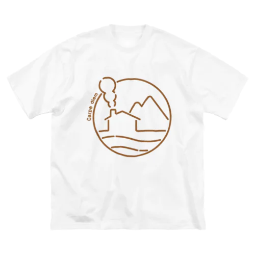 海と山とログハウス（絵が茶Ver.） Big T-Shirt
