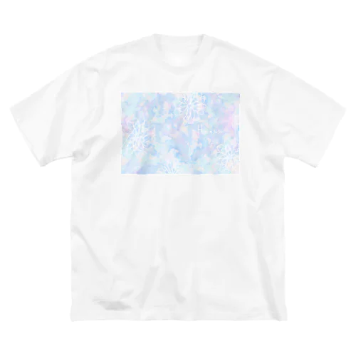 水彩柄とお花 Big T-Shirt
