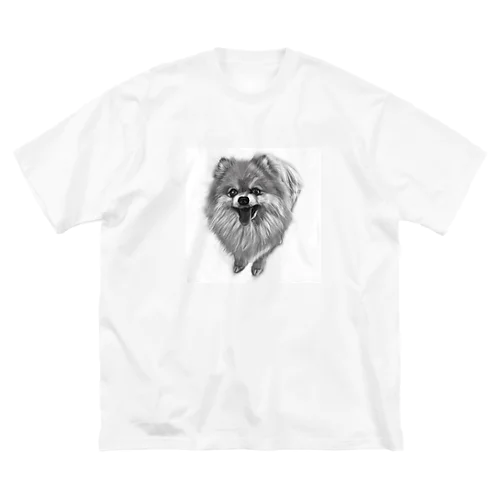 モノクロアートのポメちゃん Big T-Shirt