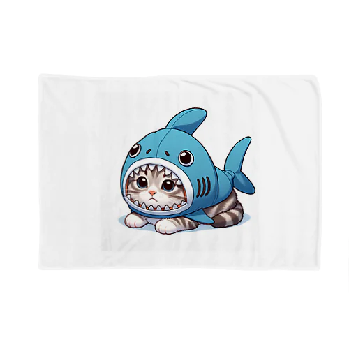サメのフードを被った可愛らしい子猫 Blanket