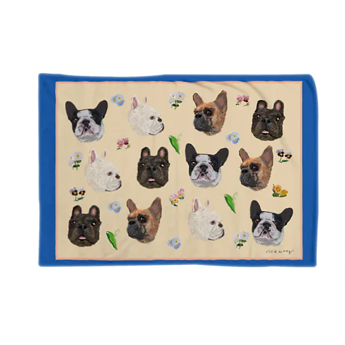 2021AW/FBブランケット【青×ベージュ】 Blanket