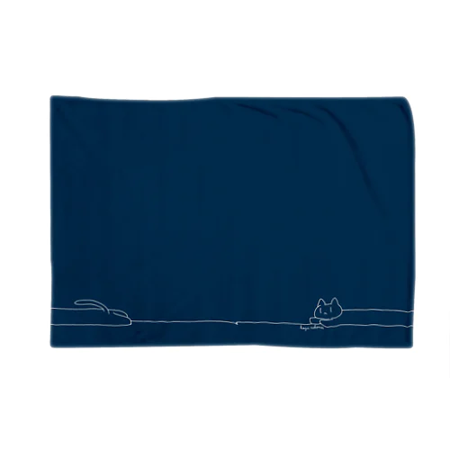 ねこのブランケット(紺) Blanket