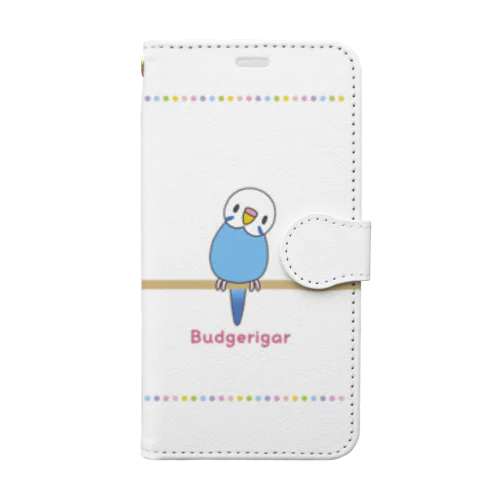 ブルー女の子＊セキセイインコ＊ Book-Style Smartphone Case