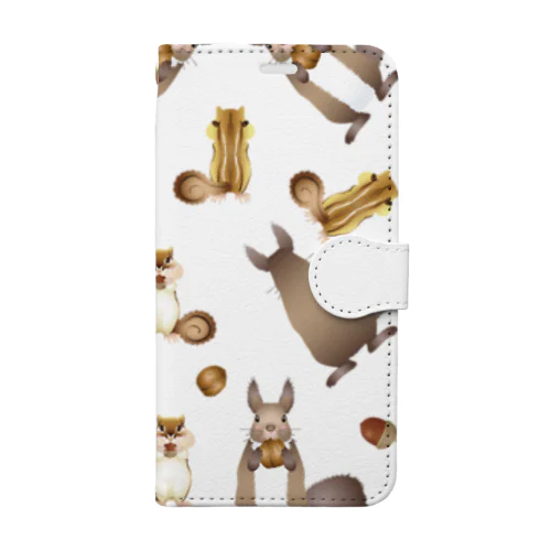 エゾリスさんシマリスさん。 Book-Style Smartphone Case