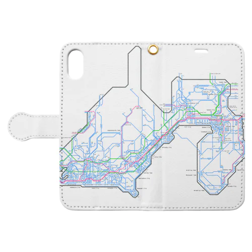 【基板風】静岡配線図【完全版】 Book-Style Smartphone Case