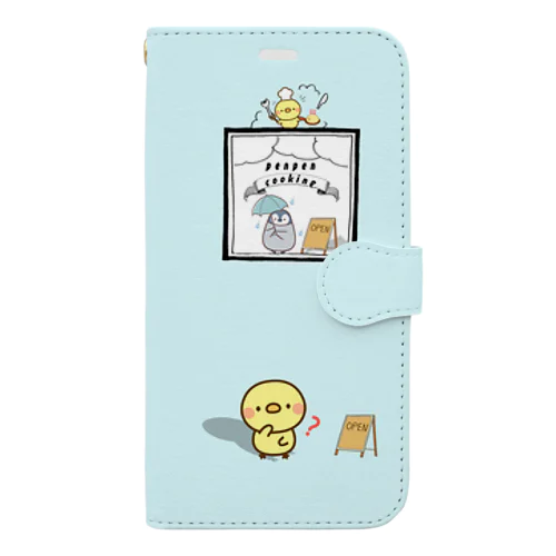 ペンペンクッキング 手帳型スマホケース ブルー 手帳型スマホケース Book-Style Smartphone Case