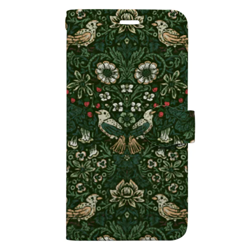 さえずる森(カラーグリーン) Book-Style Smartphone Case