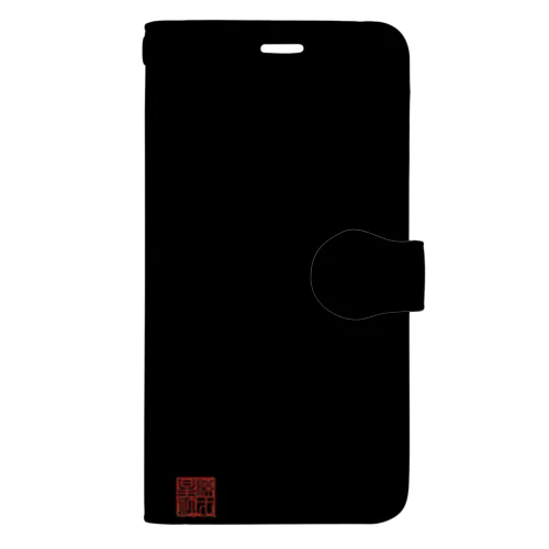 陣羽織 黒鳥毛揚羽蝶模様柄 Book-Style Smartphone Case
