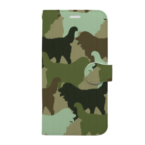 バーニーズ　迷彩柄 Book-Style Smartphone Case