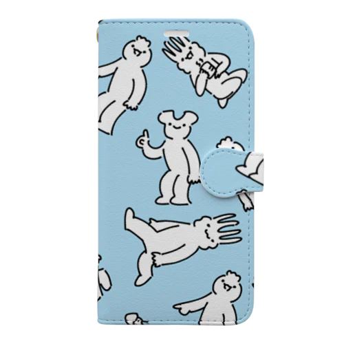 4コマーズ水色 Book-Style Smartphone Case