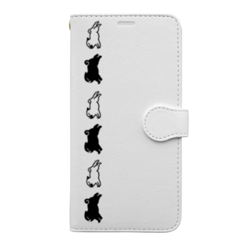 パグが走るよスマホケース Book-Style Smartphone Case