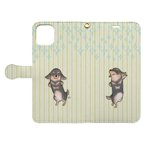 手帳型スマホケース（踊るブラタンダックス） Book-Style Smartphone Case
