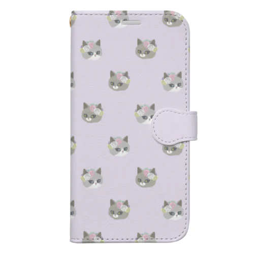 花と猫 Book-Style Smartphone Case