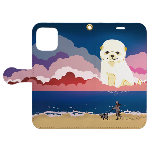 でかいこいぬ Book-Style Smartphone Case