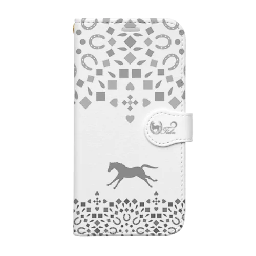 ぐるぐる駈歩グレー Book-Style Smartphone Case