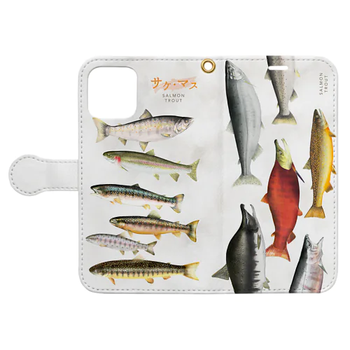 サケ・マス（スマホカバー・手帳タイプ） Book-Style Smartphone Case