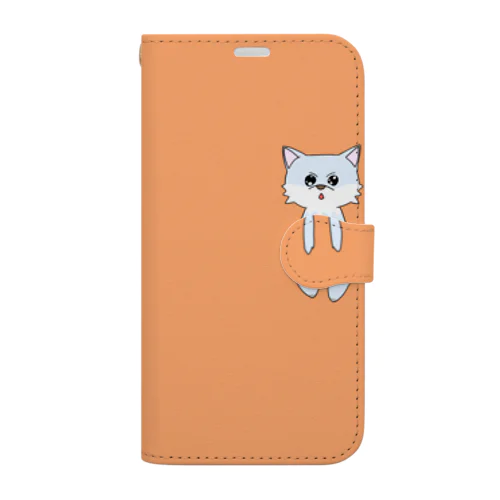 iPhone12/13専用手帳型コン狐(オレンジ) Book-Style Smartphone Case