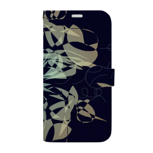 花模様 Book-Style Smartphone Case
