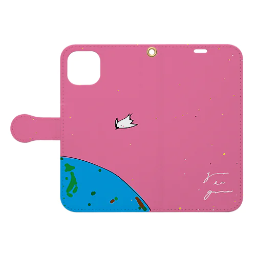 宇宙も飛べるはず・ピンク Book-Style Smartphone Case