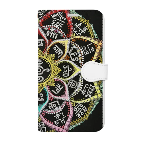 ドラゴンロータス(龍体文字フトマニ図) Book-Style Smartphone Case