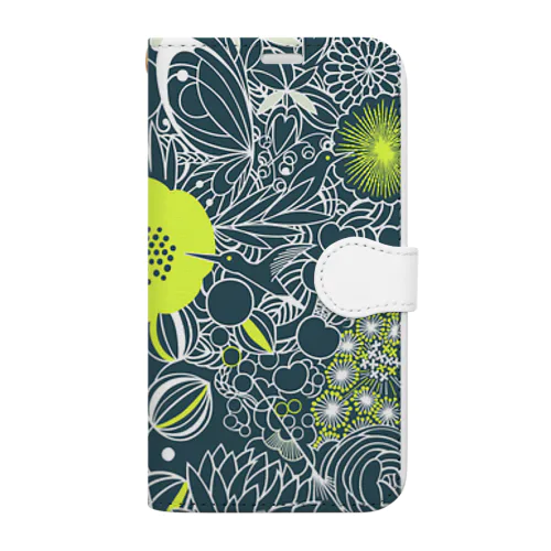 botanical blue Book-Style Smartphone Case
