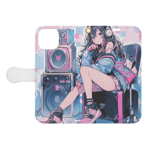 Music makes me happy! スマホケース Book-Style Smartphone Case