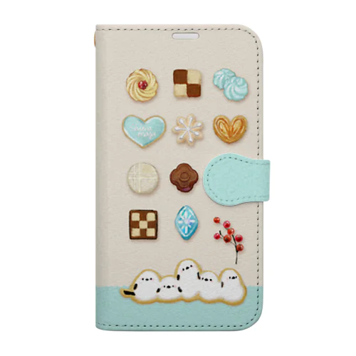 シマエナガのクッキー・iPhone手帳型ケース Book-Style Smartphone Case