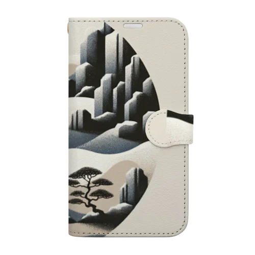 禅の静謐珪砂 Book-Style Smartphone Case