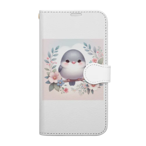 癒しの文鳥ぴぃたろう Book-Style Smartphone Case