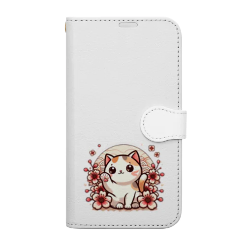 三毛の招き猫キャラ Book-Style Smartphone Case