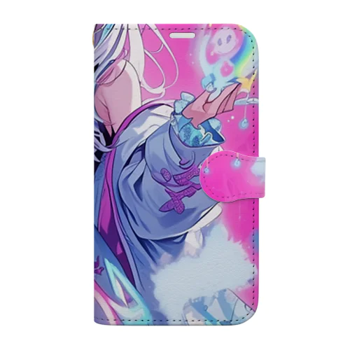 ストリートアイスレインボーガール Book-Style Smartphone Case