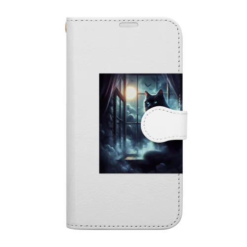 神秘的な猫 Book-Style Smartphone Case