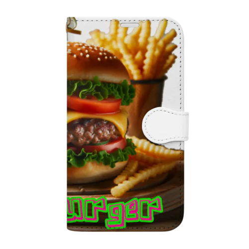 ハンバーガー Book-Style Smartphone Case
