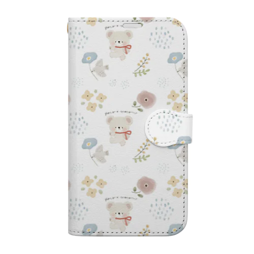 しろくまくんとお花 Book-Style Smartphone Case