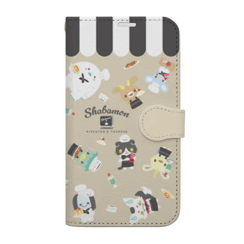 しゃばもん手帳型iPhoneケース喫茶 Book-Style Smartphone Case