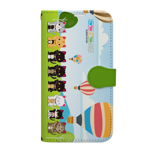 【リクエスト】にこねこファミリー手帳型スマホケース Book-Style Smartphone Case