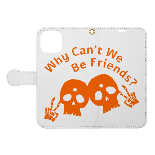 Why Can't We Be Friends?（橙） Book-Style Smartphone Case